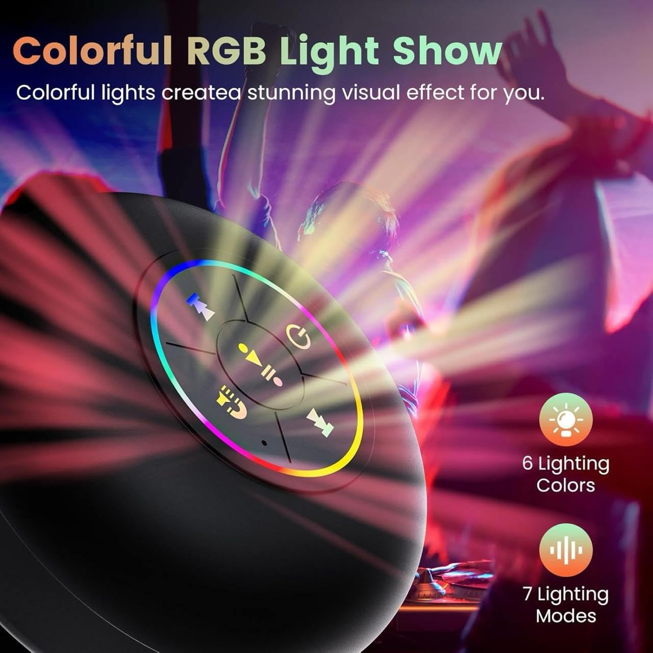 Mini Bluetooth Shower Speaker with RGB Lights