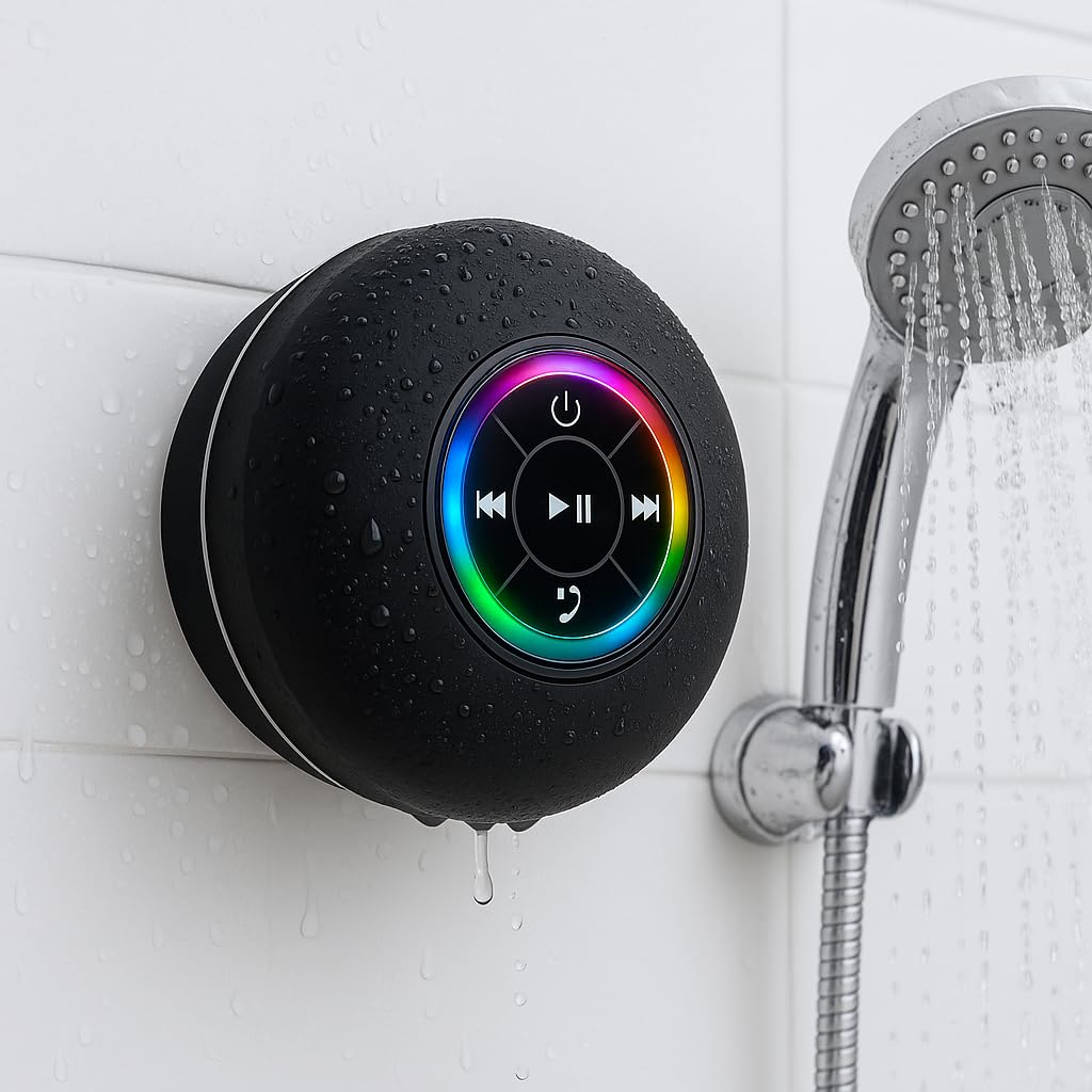 Mini Bluetooth Shower Speaker with RGB Lights