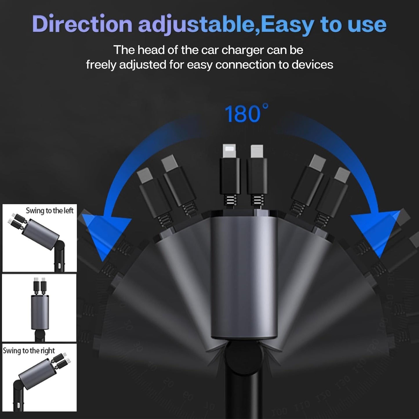 4-in-1 Retractable Car Charger