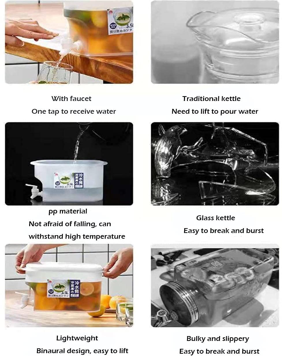 Cold Kettle with Faucet 3.5 Litre